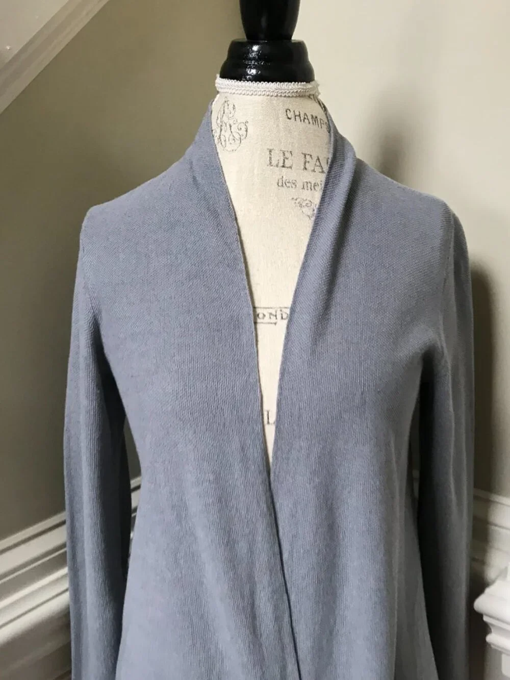 Eileen Fisher Organic Cotton Linen Cardigan Sweater Womens XS Gray Knit Jacket